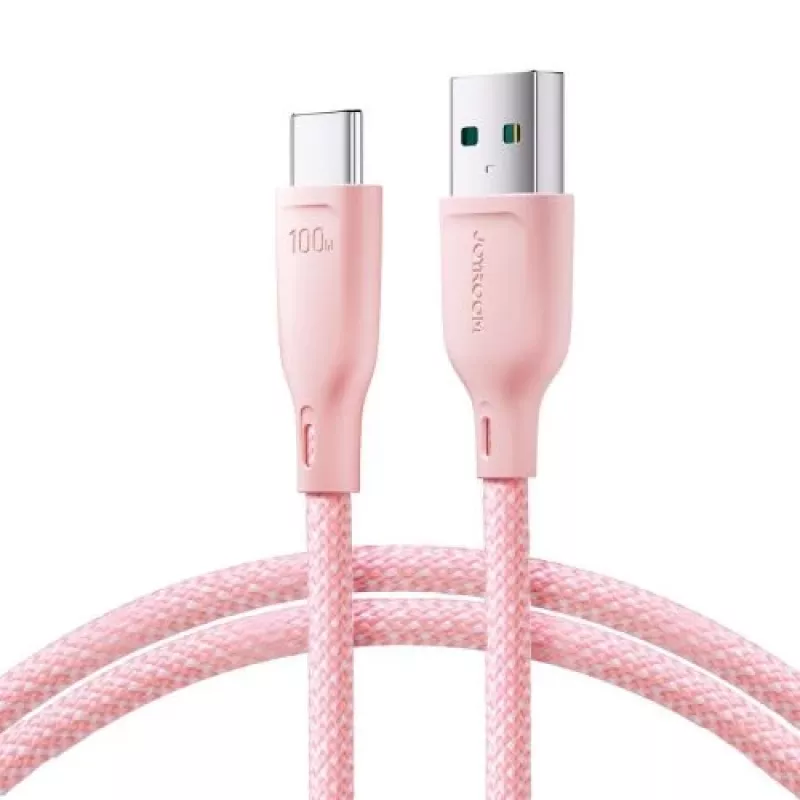 Joyroom Multi-Color Series USB-A do USB-C Szybkie ładowanie i kabel do transmisji danych, 100W, 1m, Różowy (S-A34)