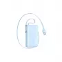 Joyroom Power Bank z wyświetlaczem cyfrowym, 10000 mAh, 35W PD, wbudowane chowane 2x kabel Type-C z paskiem (0,7m), niebieski (JR-PR2L)