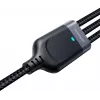 JOYROOM S-1T3018A18 kabel ładujący 3-w-1 USB-A na USB-C/Micro-USB/Lightning, 30cm pleciony nylon, 3.5A, czarny