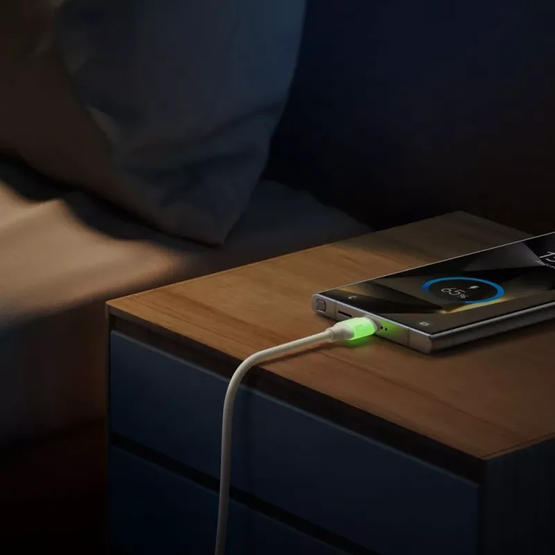 JOYROOM S-A53 USB-A na USB-C kabel ze świecącą końcówką 1,2 m Beżowy