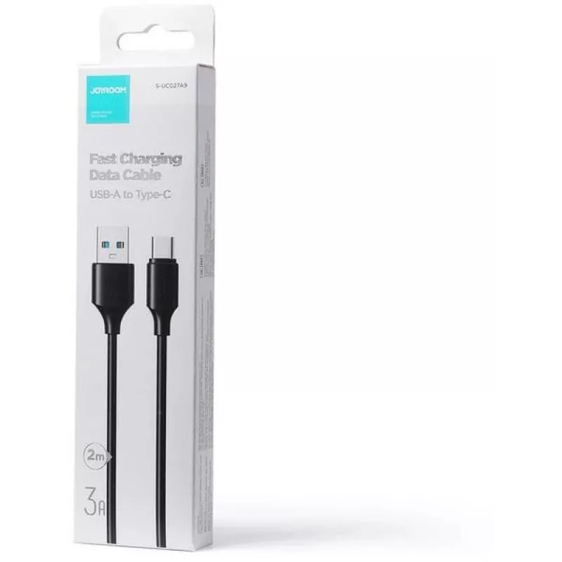 JOYROOM S-UC027A9 USB-A do USB-C Kabel 2M Czarny 3A Szybkie ładowanie i synchronizacja danych
