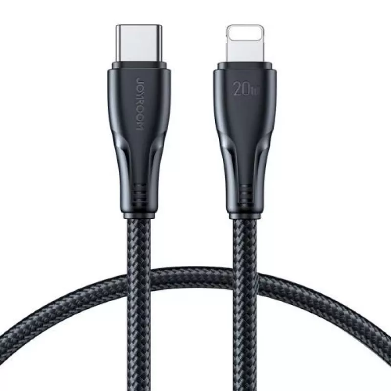Joyroom Surpass Series USB-C do Lightning Szybkie Ładowanie i Kabel do Danych 20W PD, 1.2m, Czarny (S-CL020A11)