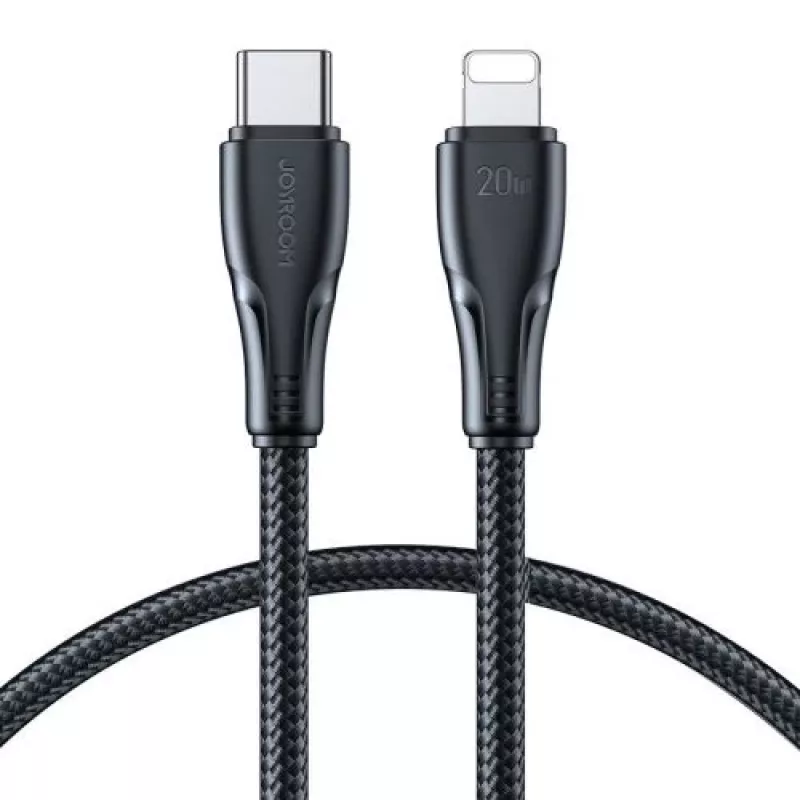 Joyroom Surpass Series USB-C do Lightning Szybkie Ładowanie i Kabel do Danych 20W PD, 1.2m, Czarny (S-CL020A11)