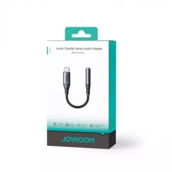 Joyroom SY-C01 USB-C na 3.5mm Adapter Audio z Ładowaniem 60W PD, 0.14m, Czarny