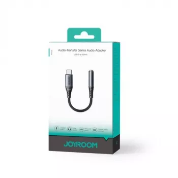 Joyroom SY-C01 USB-C na 3.5mm Adapter Audio z Ładowaniem 60W PD, 0.14m, Czarny
