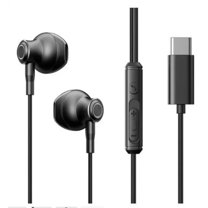 Joyroom TYPE-C Series JR-EC07 USB-C In-Ear Headphones Metal Black