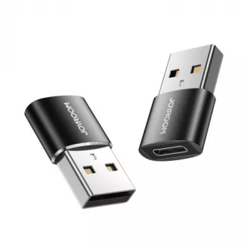 Joyroom USB 3.2 Gen 1 Adapter, USB-A Męski na USB-C Żeński, 2 szt., Czarny (S-H152-BLK)