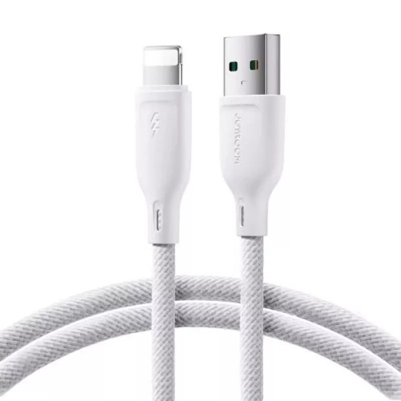 Joyroom USB-A do Lightning Kabel Seria Multi-Color A14, 480 Mb/s, 3A, 1,2m, Biały (SA34-AL3)