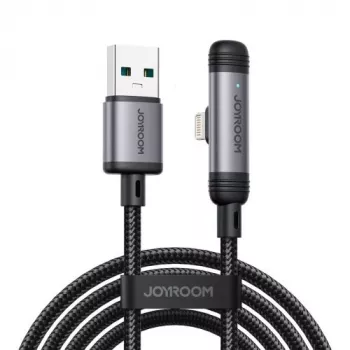 Joyroom USB-A do Lightning EnjoyX Series Kabel 90 Stopni A56, 3A, 480Mbps, 1.2m, Czarny (S-A56)