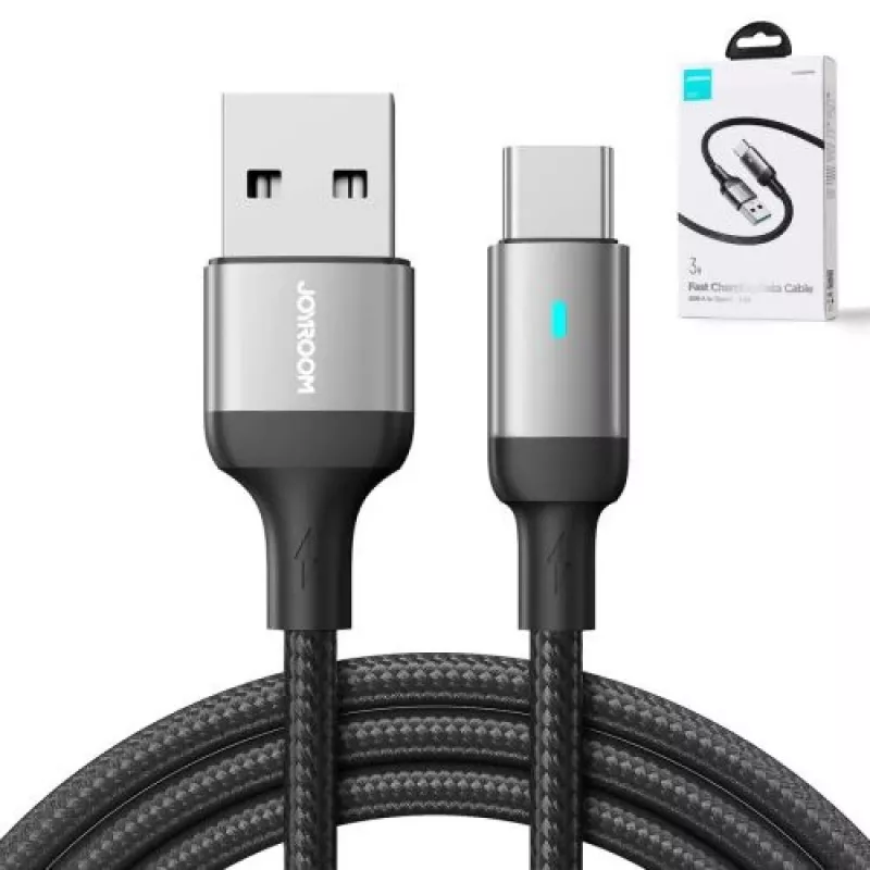 JOYROOM USB-A do USB-C kabel danych, 3A, 1,2 m, czarny (S-UC027A10)