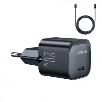 Joyroom USB-C 20W PD Mini Charger z kablem USB-C na Lightning - Czarny