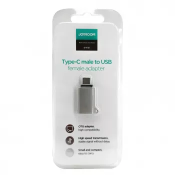 Joyroom USB-C Męski na USB-A Żeński Adapter Mini S-H151 Srebrny