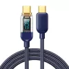 Joyroom USB-C do USB-C Kabel danych 100W, 1.2m z wyświetlaczem cyfrowym Niebieski (S-CC100A4)