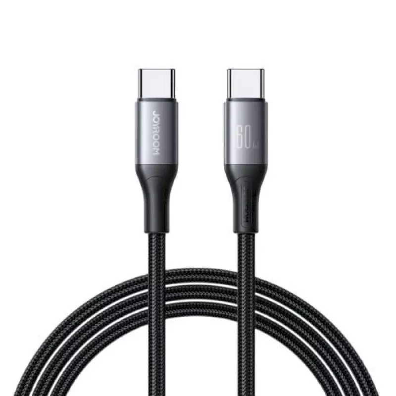 JOYROOM USB-C do USB-C Flash Series Cable A28 60W PD Fast Charging 480Mbps Data Sync 2m Czarny