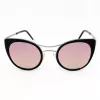 Okulary przeciwsłoneczne JPLUS Woman JP3038-01 - Czarna oprawka acetatowa, szare soczewki poliwęglanowe, ochrona UV400, 51/25/145 mm
