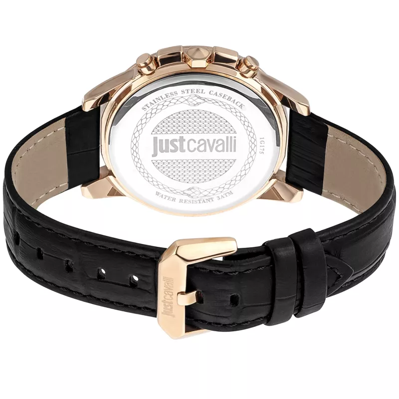 Zegarek Just Cavalli Man JC1G175L0235 42mm Niebieska Tarcza Skórzany Pasek
