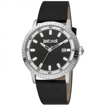 Zegarek JUST CAVALLI MAN JC1G216L0015 42mm Niebieska Tarcza Skórzany Pasek Kwarcowy