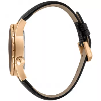 JUST CAVALLI MAN JC1G217L0035 Zegarek Kwarcowy Analogowy 42mm Czarna Tarcza Stalowa Koperta Czarny Skórzany Pasek