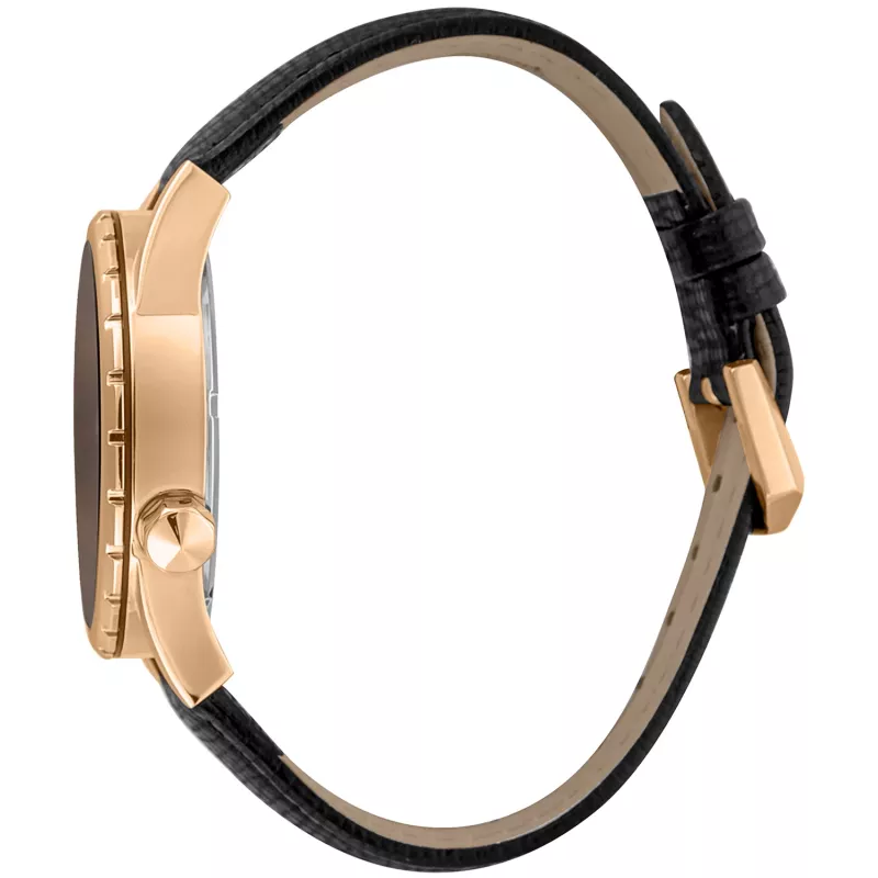 JUST CAVALLI MAN JC1G217L0035 Zegarek Kwarcowy Analogowy 42mm Czarna Tarcza Stalowa Koperta Czarny Skórzany Pasek