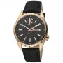 JUST CAVALLI MAN JC1G217L0035 Zegarek Kwarcowy Analogowy 42mm Czarna Tarcza Stalowa Koperta Czarny Skórzany Pasek