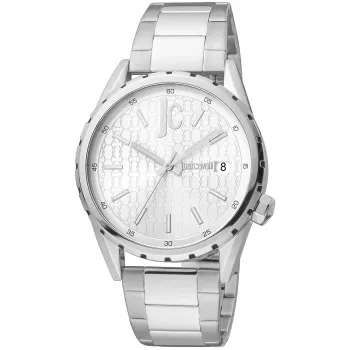 JUST CAVALLI MAN JC1G217M0055 Zegarek Kwarcowy Analogowy 42mm Stal Szlachetna Niebieska Tarcza Srebrna Bransoleta