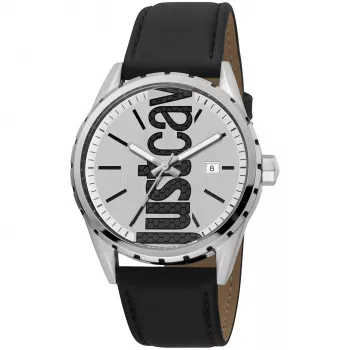Zegarek JUST CAVALLI MAN JC1G082L0105 (42mm) Niebieska tarcza, niebieski skórzany pasek