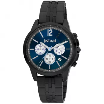 Zegarek JUST CAVALLI MAN JC1G175M0275 42mm Stal nierdzewna Niebieska tarcza