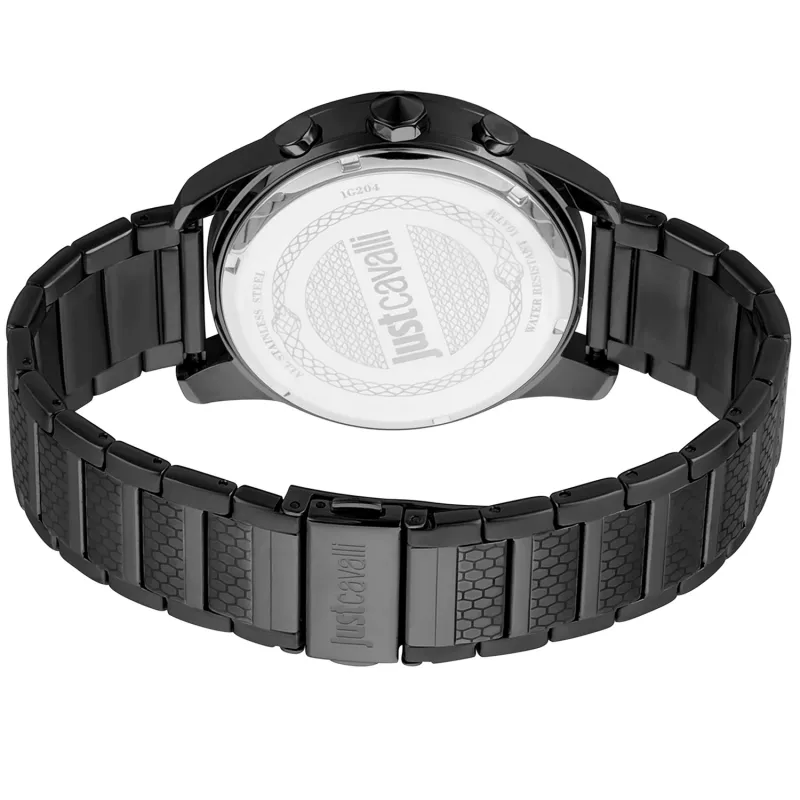 Zegarek JUST CAVALLI MAN JC1G204M0065 44mm Niebieska Tarcza Stalowa Bransoleta Mesh
