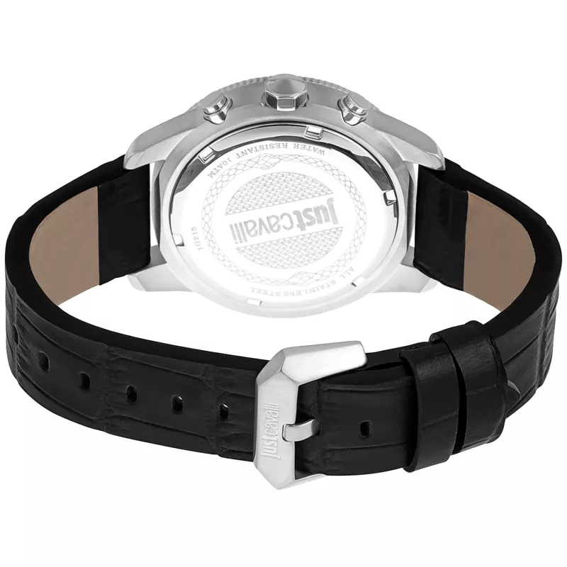 Zegarek JUST CAVALLI MAN JC1G215L0015 42mm Czarna Tarcza Skórzany Pasek
