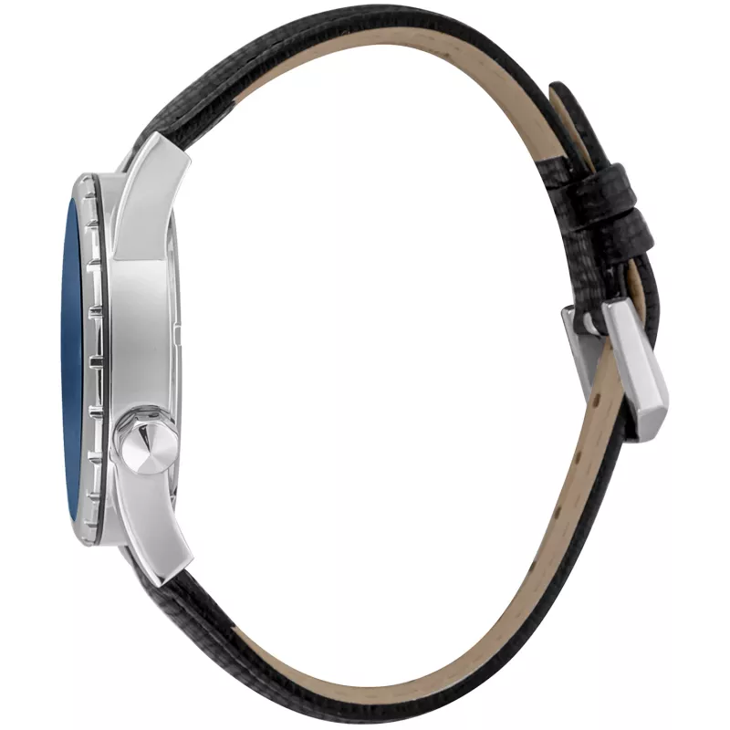 JUST CAVALLI Męski Zegarek Kwarcowy Analogowy JC1G217L0025 42mm Niebieska Tarcza Niebieski Pasek Skórzany