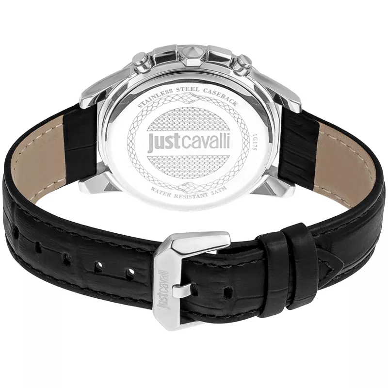 Zegarek męski JUST CAVALLI JC1G175L0215 42mm Niebieska tarcza Pasek skórzany