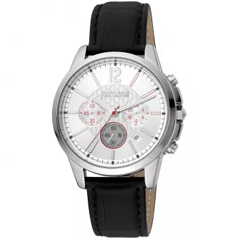 Zegarek męski JUST CAVALLI JC1G175L0215 42mm Niebieska tarcza Pasek skórzany