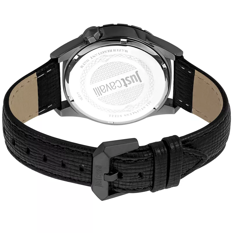 Zegarek męski Just Cavalli JC1G217L0045 42mm Czarna tarcza Pasek skórzany