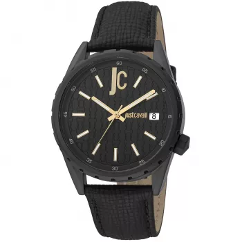 Zegarek męski Just Cavalli JC1G217L0045 42mm Czarna tarcza Pasek skórzany