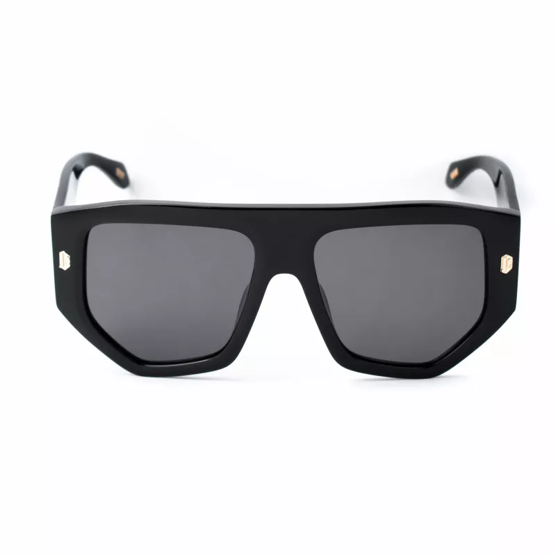 JUST CAVALLI Unisex Okulary Przeciwsłoneczne SJC097V580700 Czarna Oprawka Acetatowa Szare Soczewki Poliwęglanowe 58/17/140 mm