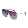 JUST CAVALLI Unisex Sunglasses SJC111-99300Y Oversized Black Frame Grey Lens 99/00/140 mm