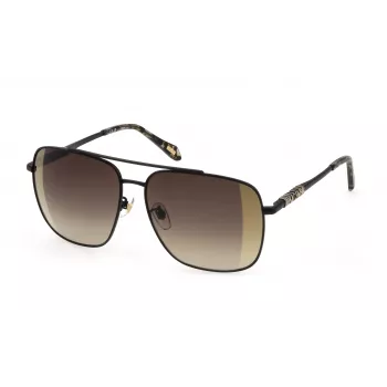 Okulary przeciwsłoneczne JUST CAVALLI dla kobiet SJC030-61305G - Błyszcząca czarna oprawka, szare gradientowe szkła, 61 mm