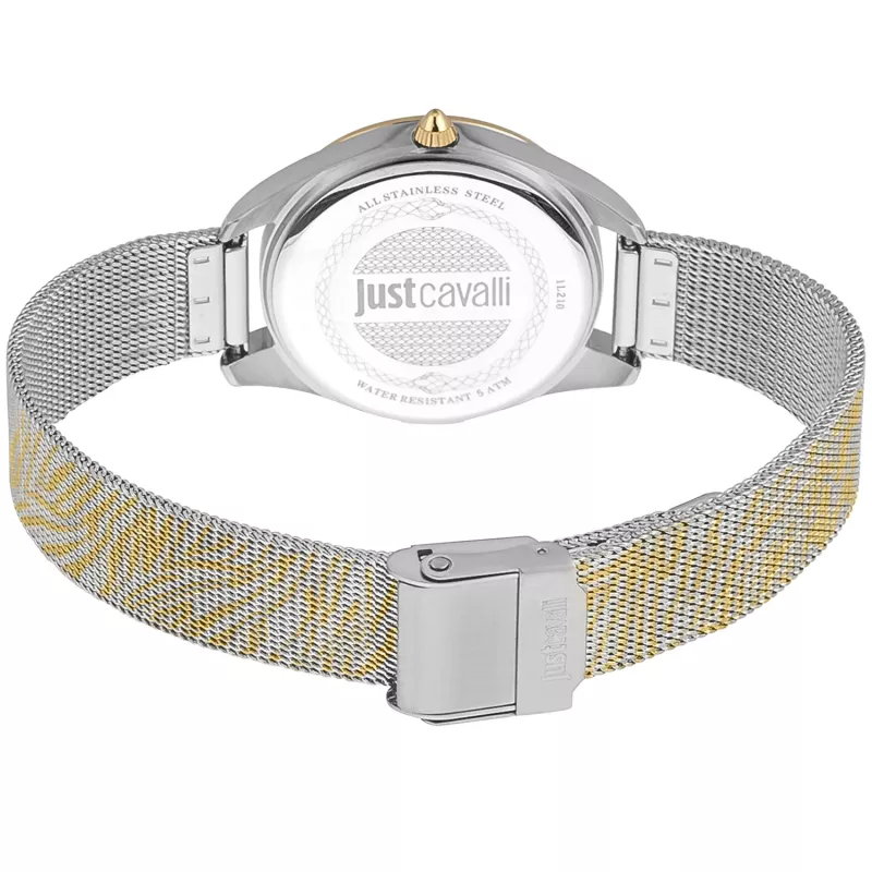 Zegarek damski JUST CAVALLI JC1L210M0065 32mm Srebrny Stal nierdzewna Bransoleta mesh mediolański