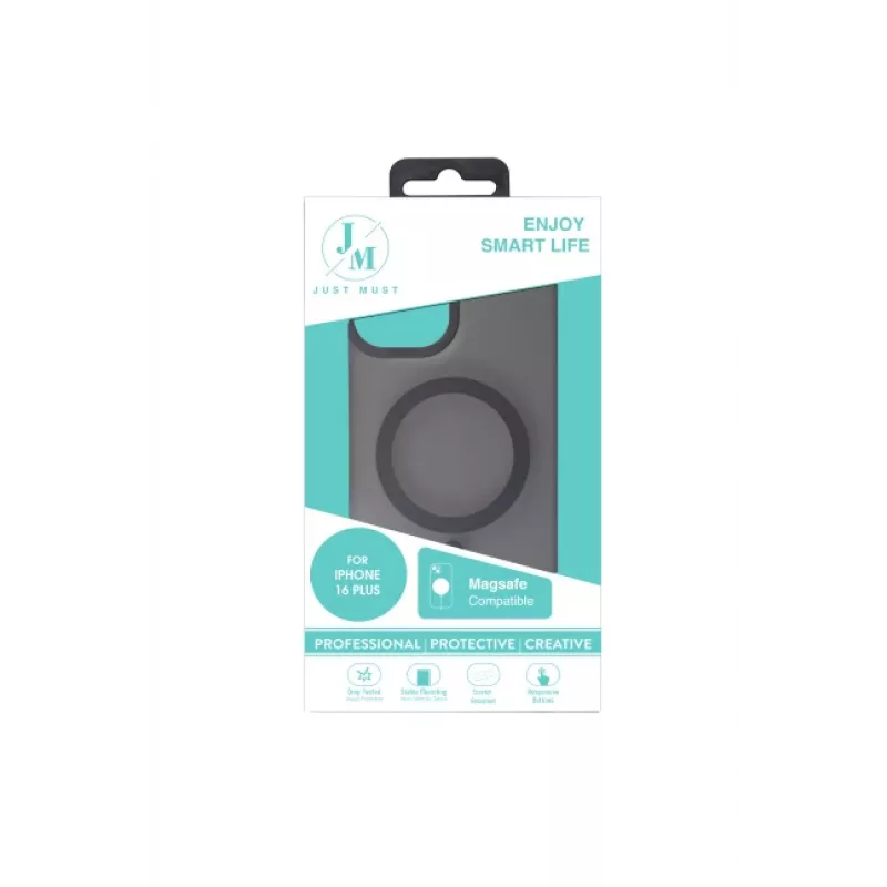 JUST MUST JM MAGSAFE SILK FROST I Etui do iPhone 16 Plus Czarny
