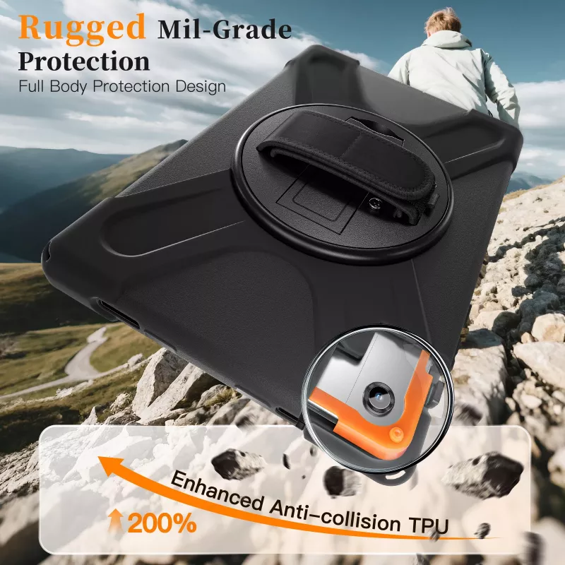 JUST MUST JM Rugged Case Grip do Samsung Galaxy Tab A11+ z paskiem Czarny