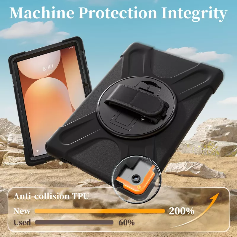 JUST MUST JM Rugged Case Grip do Samsung Galaxy Tab A11+ z paskiem Czarny