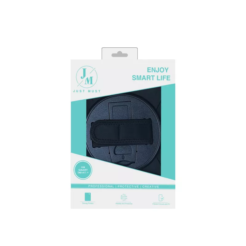 JUST MUST JM Rugged Case Grip do Samsung Galaxy Tab A11+ z paskiem Czarny