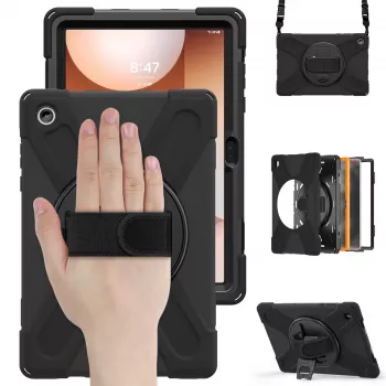 JUST MUST JM Rugged Case Grip do Samsung Galaxy Tab A11+ z paskiem Czarny