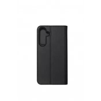 JUST MUST JM Stand Flip Case do Samsung Galaxy A35 5G, czarny – etui portfelowe z PU skóry z kieszeniami na karty i podstawką