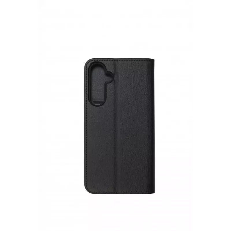 JUST MUST JM Stand Flip Case do Samsung Galaxy A35 5G, czarny – etui portfelowe z PU skóry z kieszeniami na karty i podstawką