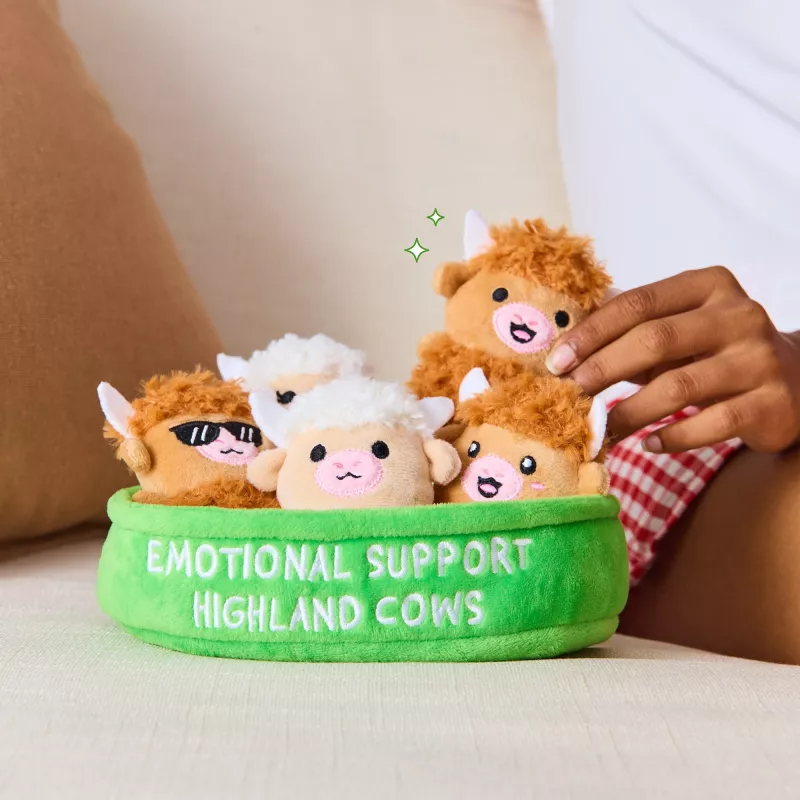 Just Play Emotional Support Highland Cow Pluszowa Zabawka - Brązowa, 25 cm