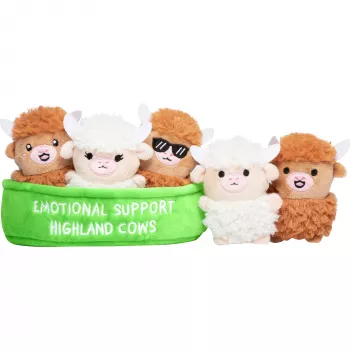 Just Play Emotional Support Highland Cow Pluszowa Zabawka - Brązowa, 25 cm