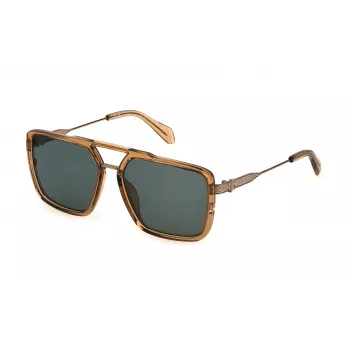 Okulary przeciwsłoneczne JUSTCAVALLI męskie SJC040-580913 Havana Brązowy Gradient Kwadratowe Acetat 58mm