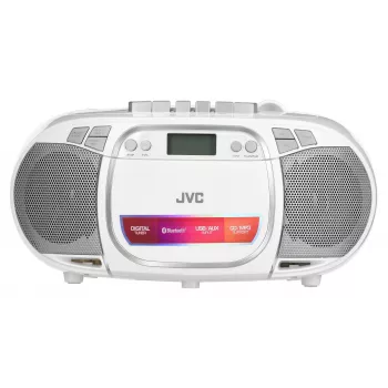 JVC RC-E451W Przenośny odtwarzacz CD z radiem FM/AM, AUX-In, Bass Boost, Biały