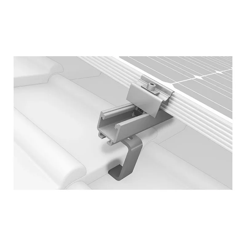 K2 Systems 1000001 Hak dachowy do dachówki, stal nierdzewna, płyta podstawy 150x60x5 mm, ramię 30x6 mm